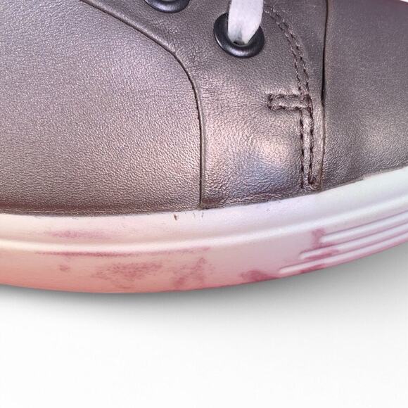 ECCO Soft 7- Women’s Leather Sneaker-Size US 9-Silver - Picture 4 of 7